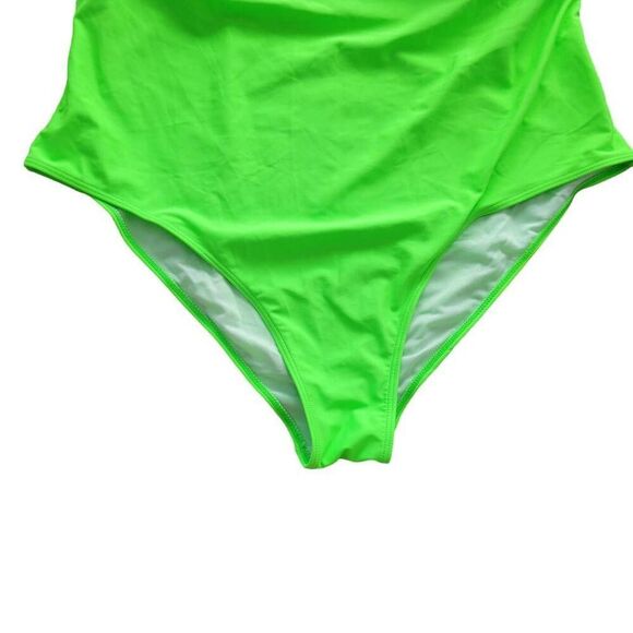 Swim Suit Plus Size Bright Green Sexy One Piece Bathing Suit - Picture 4 of 8